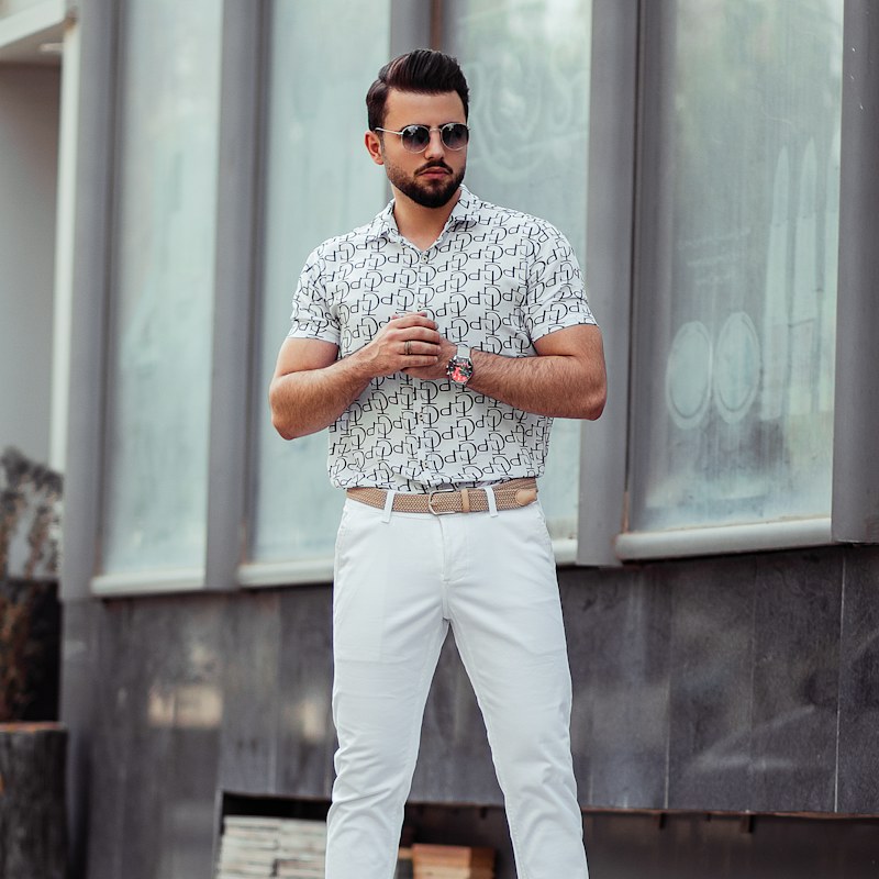 Camisa estampada manga corta