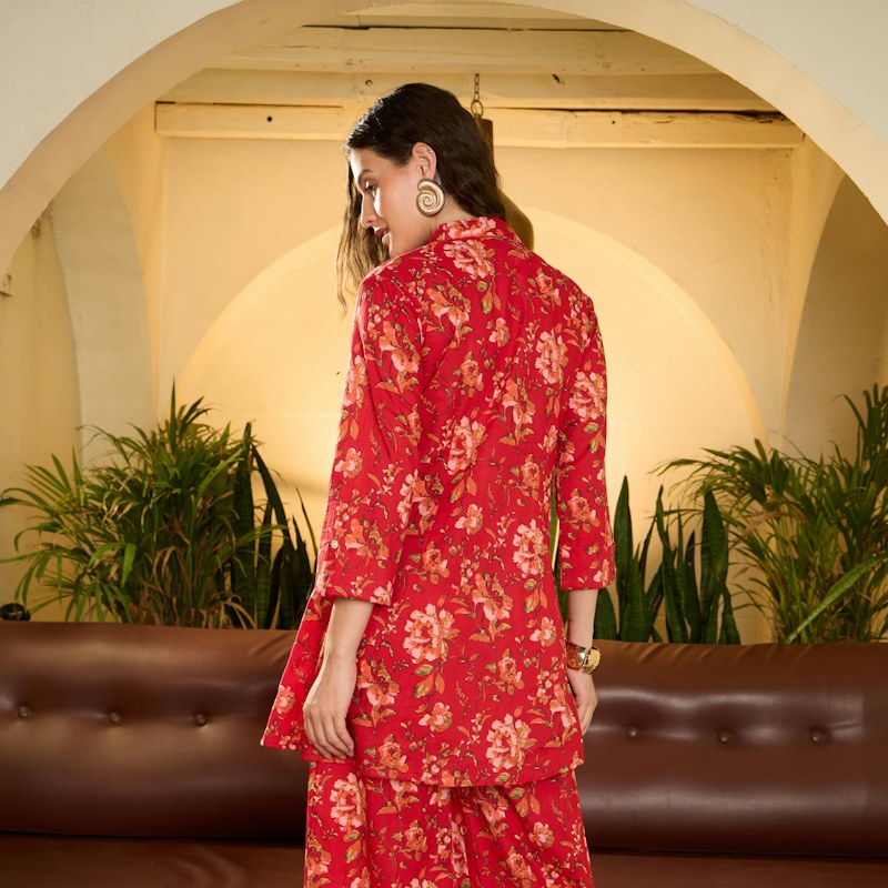 Blazer estampado rojo